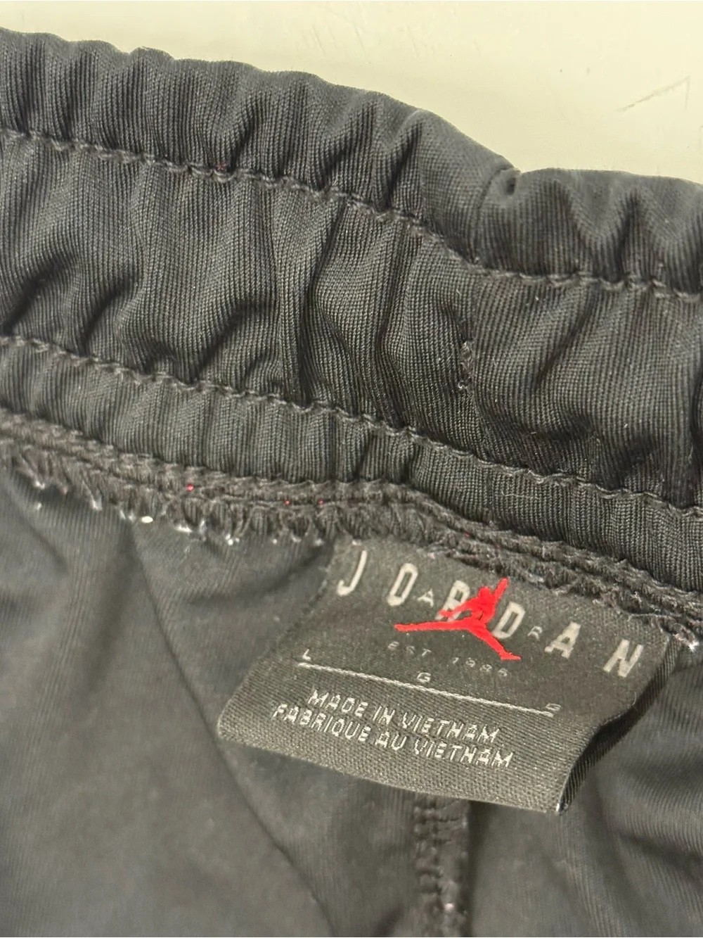 Jordan Black Track Pants with White Jumpman and Mesh Panel